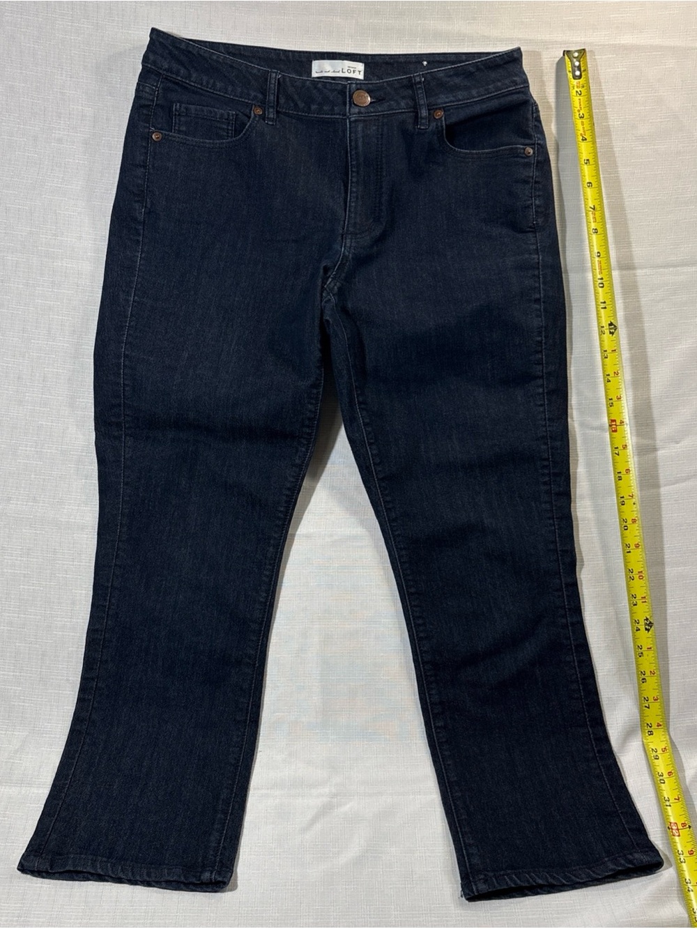Ann Taylor Loft Made & Loved 29/8 Stretch Jeans Dark Blue Curvy Kick Crop